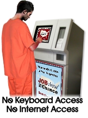 Image: Inmate searches for a job using secure Jobview kiosk
